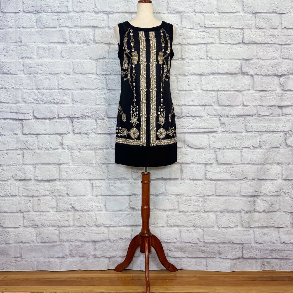 Marchesa Voyage Black Treasure Sheath Dress